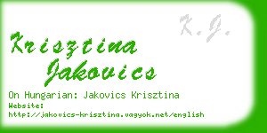 krisztina jakovics business card